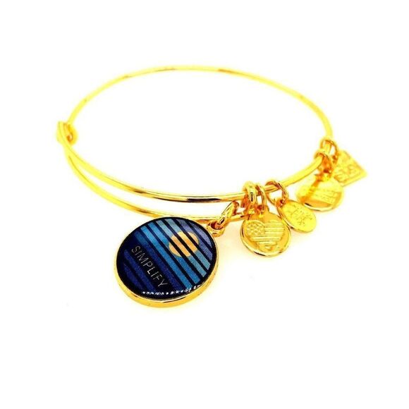 Alex and Ani Blue Simplify Bracelet - Picture 1 of 3